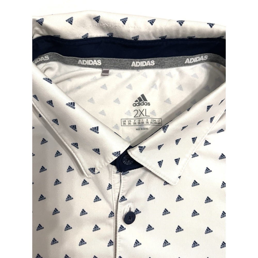 3 Adidas Men's XXL Shirt Short Sleeve Collared Sport Polo - Picture 4 of 15